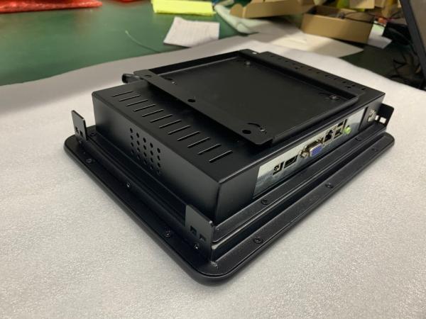 Metal de grau industrial resistente de 10 polegadas LCD montado em rack e monitor de tela sensível ao toque com entrada de corrente contínua de 12V e USB RS232