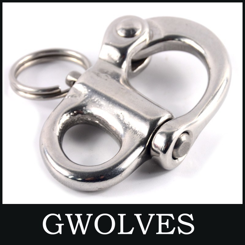 0.060kg Package Gross Weight Stainless Steel 52mm Fixed Snap Shackle with Swivel Eye