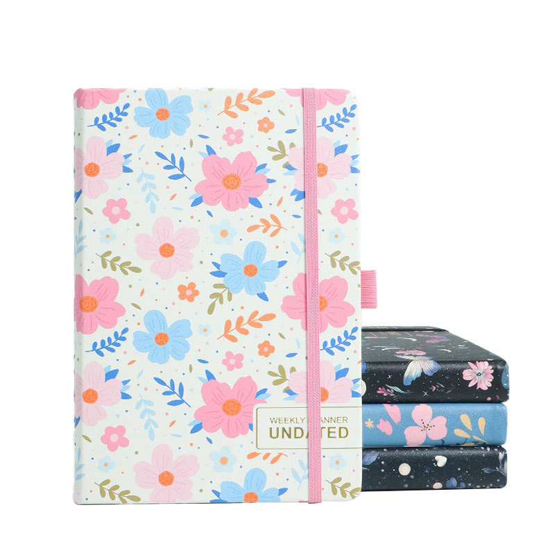 Premium Pocket Faux Leather Undated Daily Planner Notebook Organizer Schedule A5 Calendar
