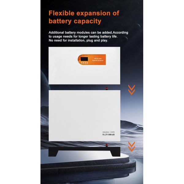 All In One Vertical StackedSolar Storage System Home Energy Storage 5KW Hybrid All in One Inveter
