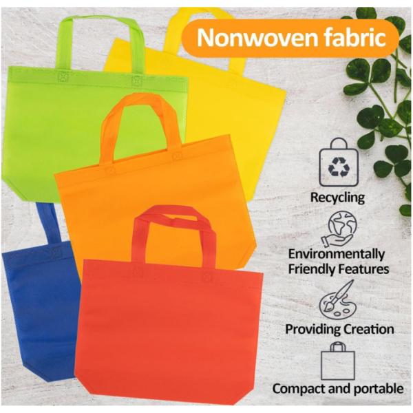 Non Woven Party Favor Bags  Colorful Reusable Bags Non Woven Solid Color Reusable Tote Bags Bulk With Handles Nonwoven Reusable Grocery Bags