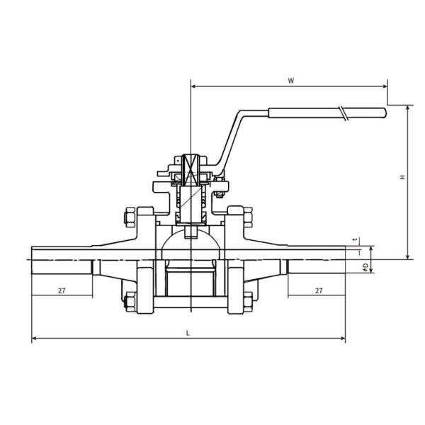 Three Piece Welded Ball Valve For High Precision Fields BA EP Grade