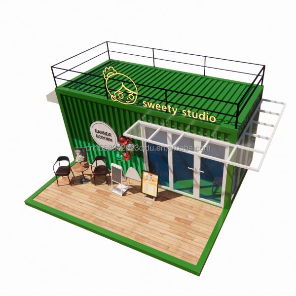 50/75/100mm Wave Sandwich Panel Wall 20ft Portable Container Clothing Store Prefabricated Mobile Store Pop Up Retail Store