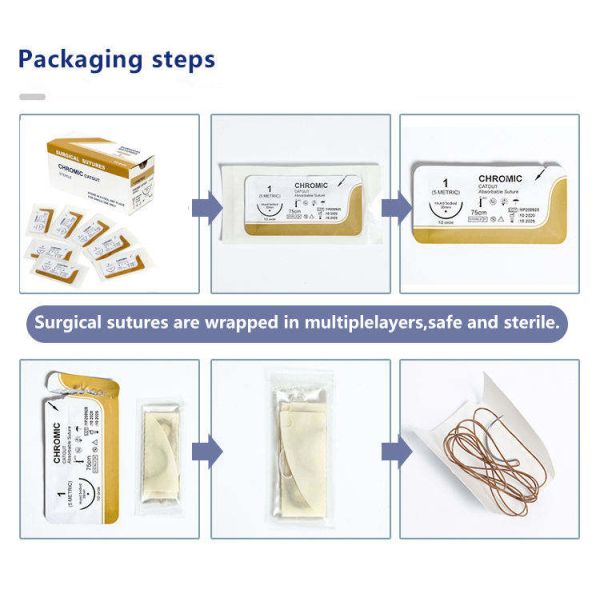 Absorbable Catgut Suture - Biodegradable High Strength Surgical Suture for Wound Closure