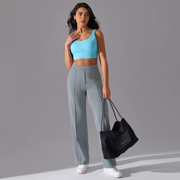Women'S Wide Leg Dress Leggings With Pockets Elastic Waistband Loose Fit