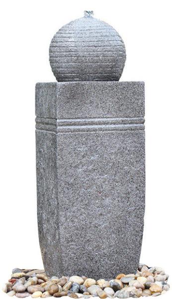 Modern Black Marble Outdoor Sphere Water Fountains For Garden