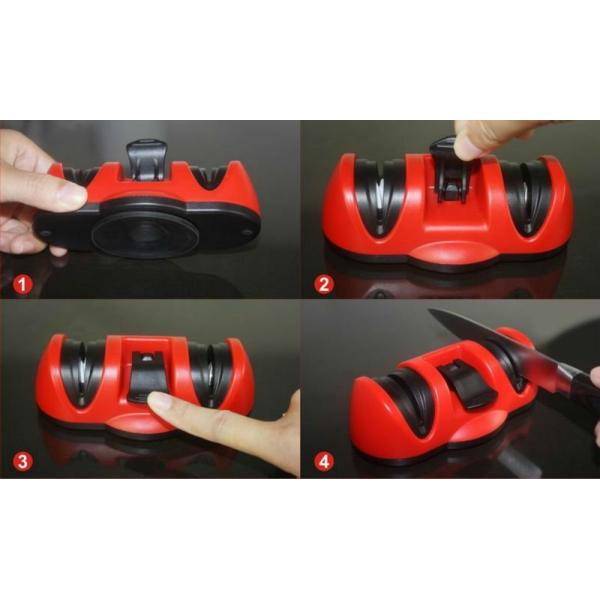 Tear Resistance Plastic Vegetable Cutter Kitchen Knife Sharpener With Suction Pad