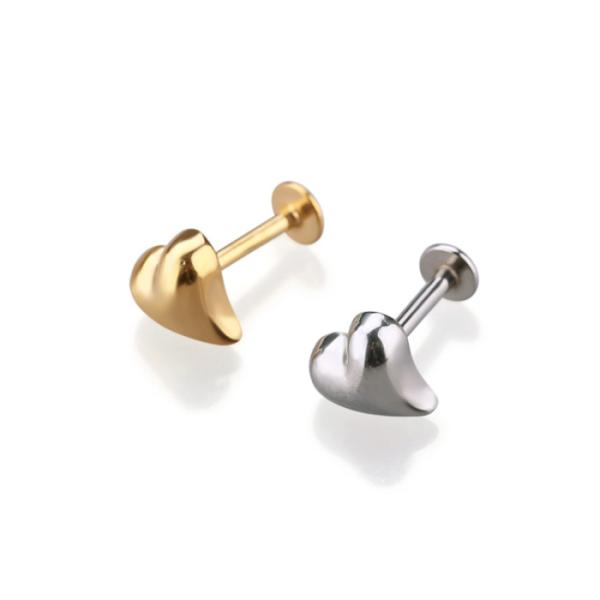 New arrival korea style labret ring heart shaped lip ring with cheap price