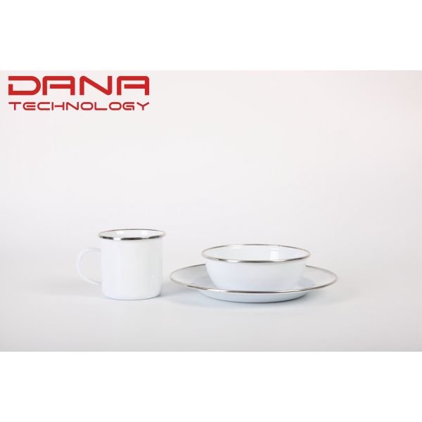 Outdoor Traveling Classic Decal Enamel Tableware Carbon Steel Mugs Bowls Plate EU FDA