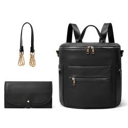 OEM ODM Travel PU Leather Backpack Diaper Bags 31*18*33cm