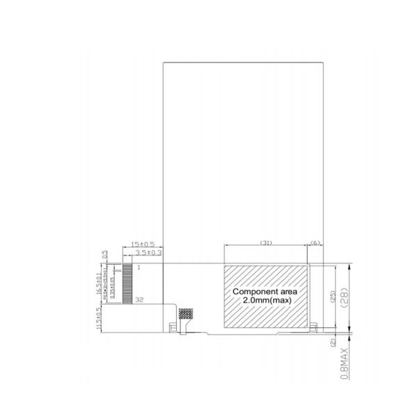 480*854 ставит точки экран дюйма TFT LCD модуля 32pin FPC 4,5 IPS LCD