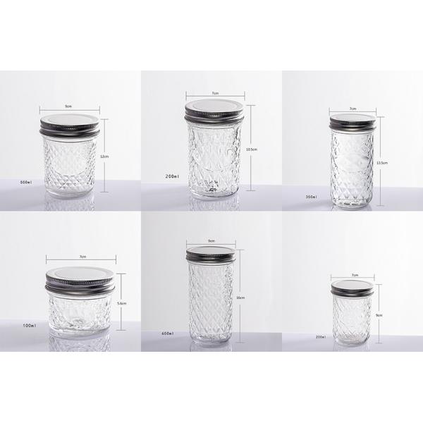 Jelly Food Glass Pickle Jar , 4oz / 8oz Clear Caviar Clear Glass Jars