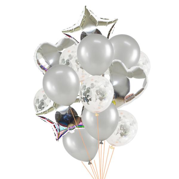 14pcs/set 18inch Heart Star Foil Balloons 12inch Latex Confetti Helium Air Ball
