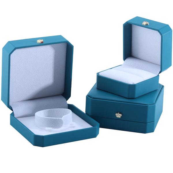 Boîte de rangement de bijoux en cuir vert PU pour bracelets et boucles d'oreilles