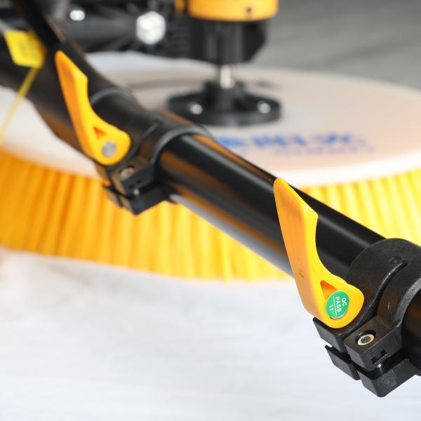 Water Powered Solar Panel Cleaning Brush with Dual Rotating Heads and Lithium Battery