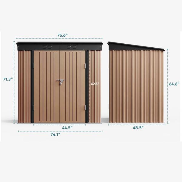 Outdoor Backyard Small Tool Bicycle Shed House Metal Steel Waterproof Garden Storage