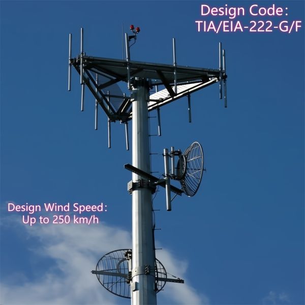 15 23 35 Meter Foundation Optimized Monopole Tower Light Weight For Convention Center