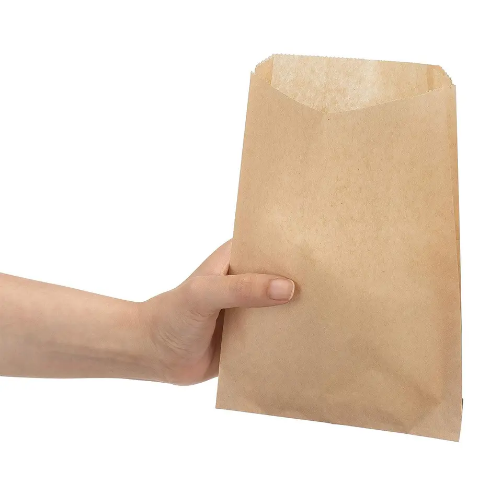 Eco Friendly Kraft Paper Food Bags Greaseproof Disposable Open Top Snack Bags for Bakery Sandwiches Fruits Catering Takeout