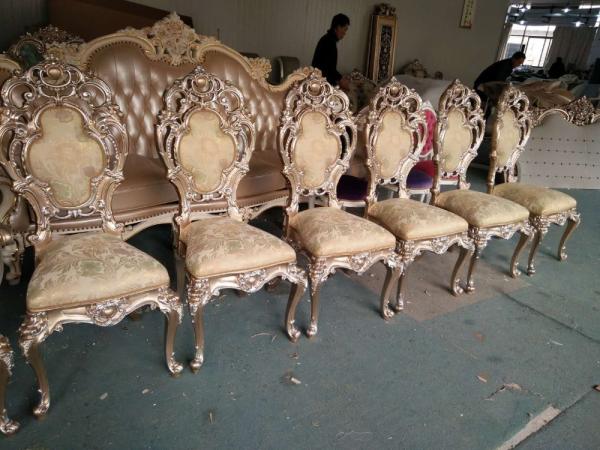 Retro Leather and Fabric Luxury High Quality Solid Wood Dining Chair