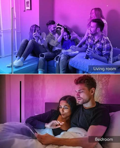 RGB Colorful Remote Control LED Floor Lamp for Bedroom Decorative Ambient Light 1.5m