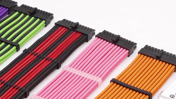PSU Cable Kit 24 ATX 4+4 EPS 6+2 PCI-E 6 PCI-E 18AWG PET Sleeving Extension Yellow Elbow Data Cable Computer PVC Nylon Stock