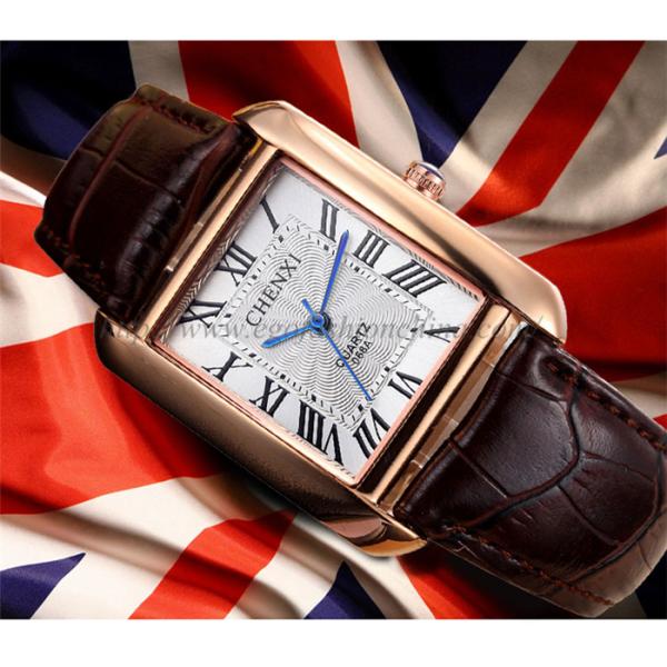 068A Square Bezel Watch Own Brand Made-in-China Stainless Steel Back Watch Quartz Watches