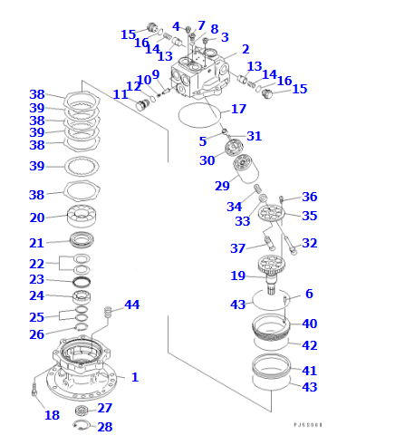 Komatsu 706-73-01181 Экскаватор Гидравлические части двигателя PC130-7 PC120-6