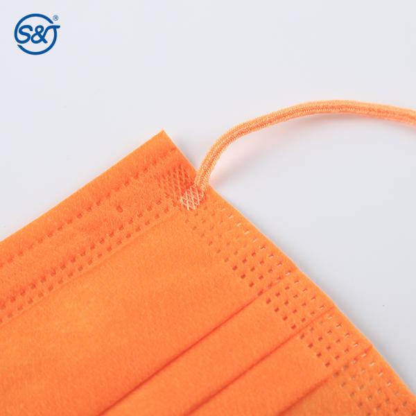 4 Layers Nonwoven Protective Medical Disposable Pure Orange Face Mask Respirator Surgical Ear Loops TYPE IIR/ASTM F2100 LEVEL3