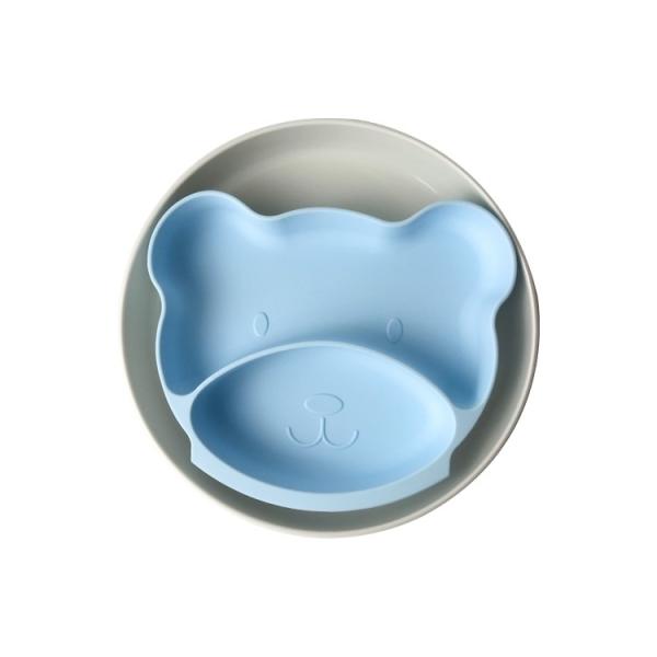 BPA Free Silicone Baby Tray Cat Shape Tableware Feeding Plate Customized
