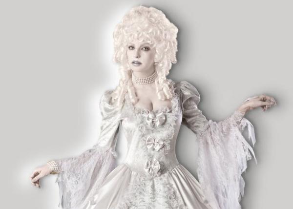 Adult  Corpse Countess 1084 Princess Halloween Costumes Scary White With Petticoat
