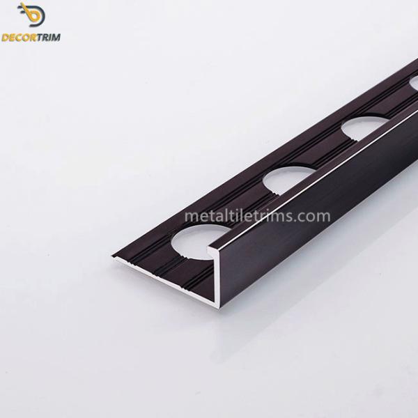 1/2'' 12mm Matt Black Expansion Joint Profile With Black Rubber Strip
