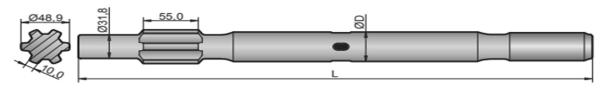 R38 515mm Drill Shank Adapter For HD90 Hydraulic Drill Rig