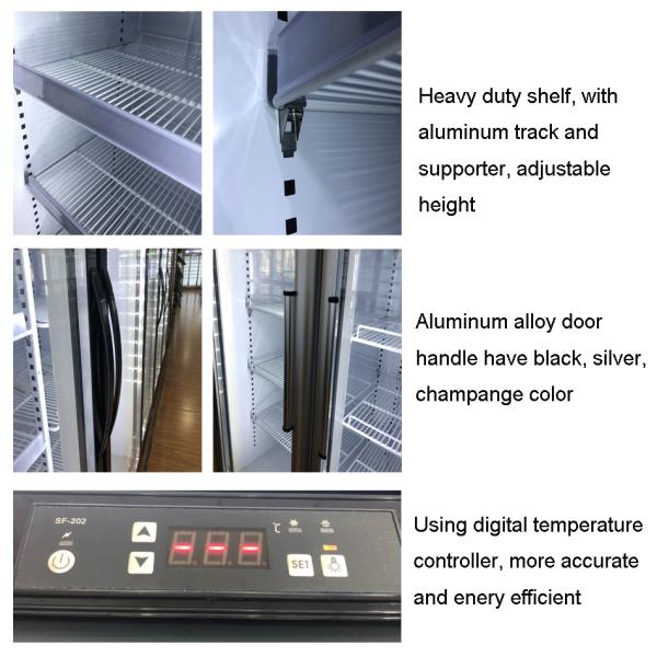 Вентиляторная система охлаждения климата коммерчески замораживателя двери свежего цветка стеклянного мульти-