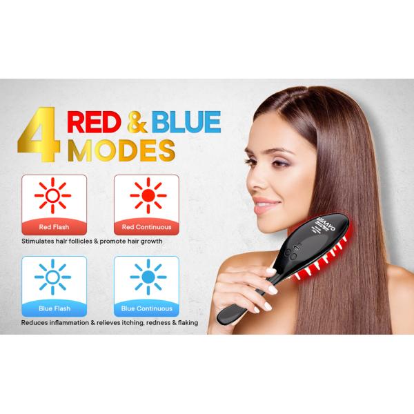 Red LED Hair Growth Therapy Comb 650nm EMS Vibration Hair Brush