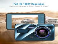 Caméra de tableau de bord de voiture Dashcam activée par mouvement 4 pouces WDR avec double objectif GPS