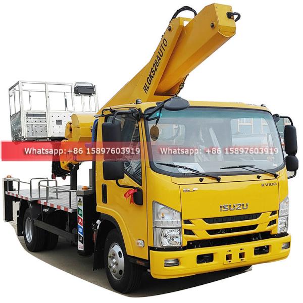 Philippines KV100 ISUZU Truck Mounted Aerial Work Platform Bucket Truck Aerial Working Platform 28m to 33Meters for Sales