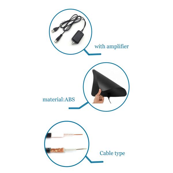 150 миль HD Автомобильный наземный спутниковый цифровой телевизионный антенна с усилителем V56/U390 28dBi