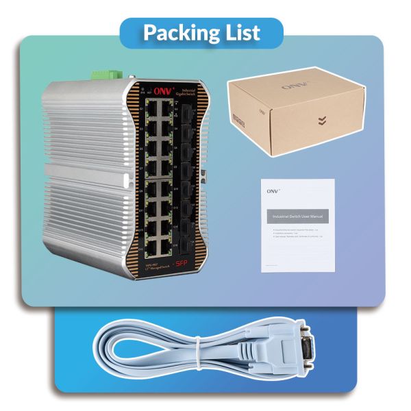 L2+ Managed 24 Port Gigabit Industrial Fiber PoE Switch With 52Gbps Switching Capacity