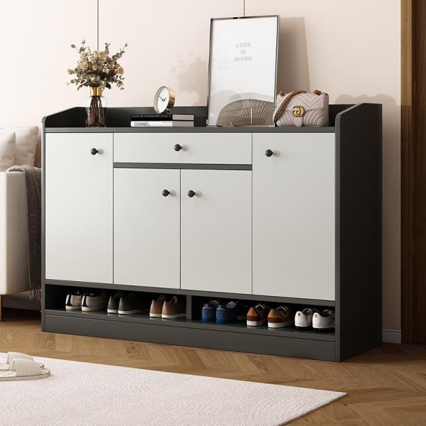 Large Capacity Space-Saving Solid Wood Shoe Storage Cabinet For Home Entrance, Home Exterior Door, Elevator Aisle