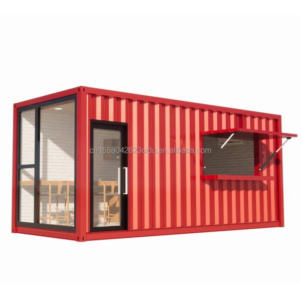 20フィートプリファブ輸送コンテナ ポップアップカフェ レストラン モバイルコンテナバー モダンな風呂のデザインとスタイル