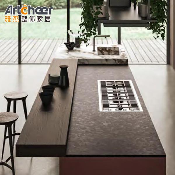 Stylish Kitchen Cabinet Furniture Set with Pull Down Basket and MDF Doors