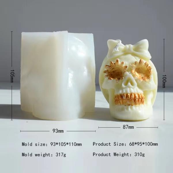Resin Candle Molds 3d Skull Silicone Mould For Making Candle Soap Cake Decor