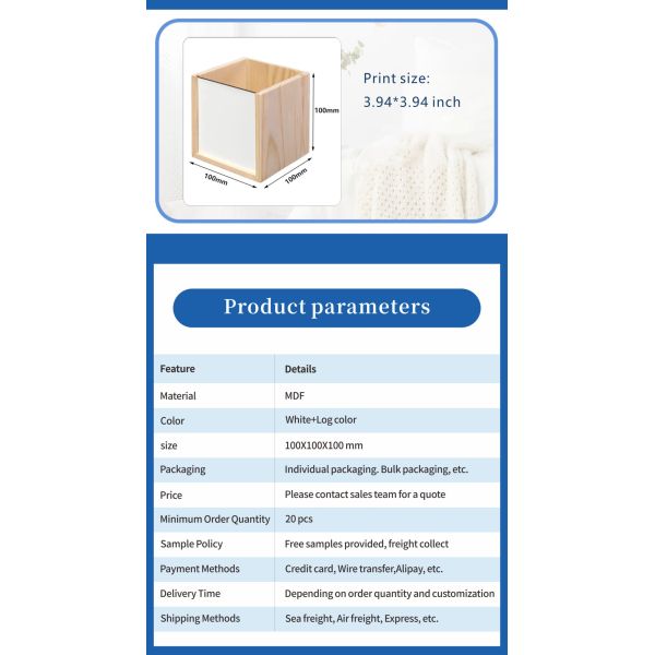 Wholesale Custom MDF Photo Frame Pen Boxes for Students Sublimation DIY Stationery Promotional & Business Gifts