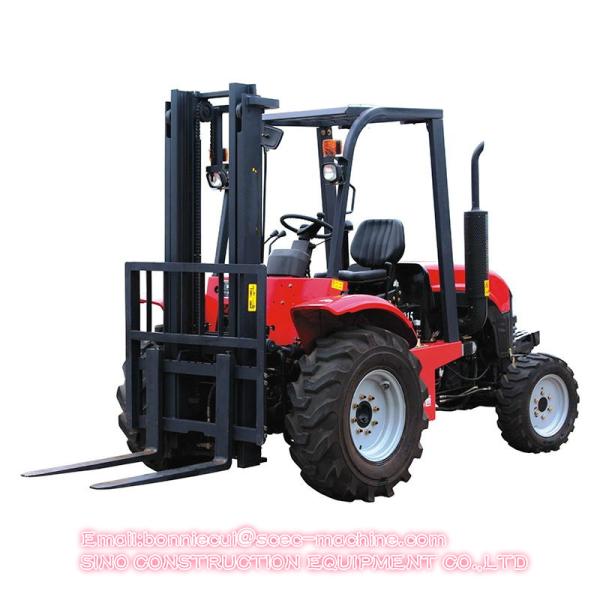 Hydraulic Diesel Forklift Truck 2.5 Ton Pneumatic Tyre Rough Terrain Forklift