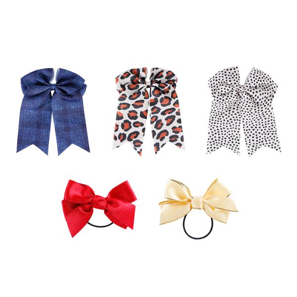 White Grosgrain Bow With Black Dot Baby Girls Hair Bows Clips Customized Hair Accessories