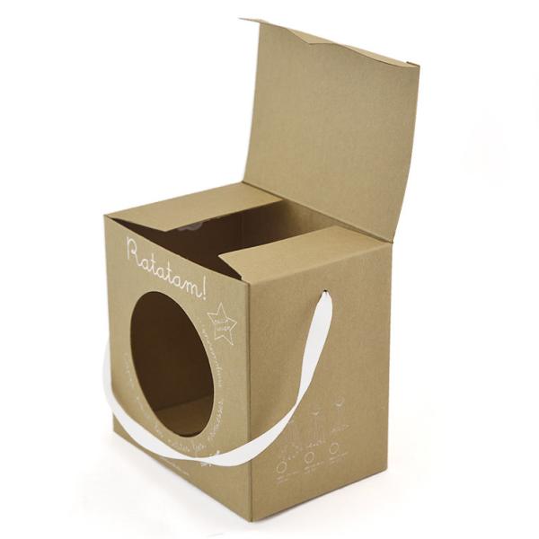 Caixa impressa feita sob encomenda do pacote do cartão de 350gsm Kraft com janela de exposição