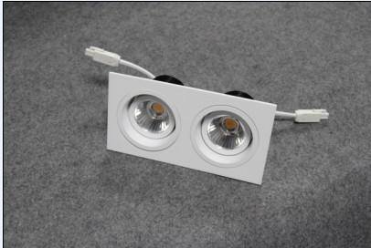 recessed/embeded square downlight led with double head 2*7w 2*10w 2*15w