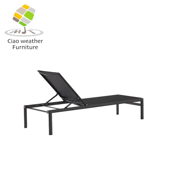 Aluminum Frame Outdoor Sun Lounger All Weather Chaise Lounge for Poolside Relaxation