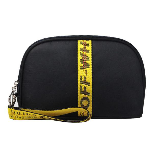 High Density Polyester Travel Cosmetic Bags Light Weight With Embroidered Handle