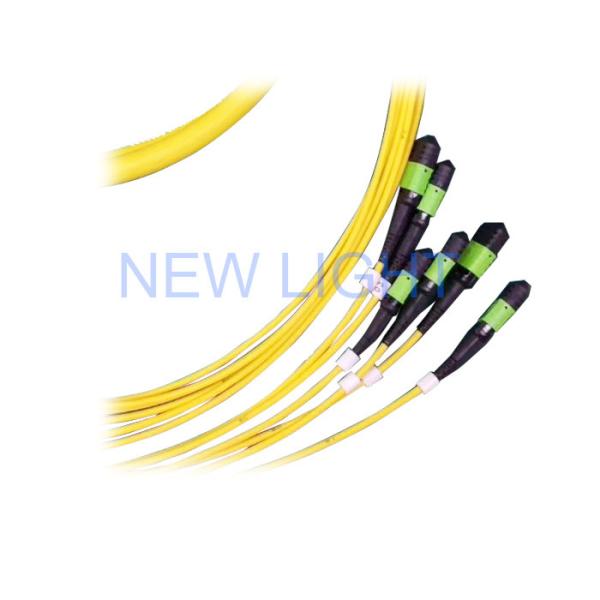 8 o chicote de fios da fibra ótica do duplex 10G OM3 da fibra MTP-4LC ventila para fora/cabo da fuga